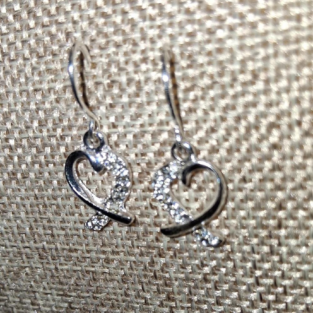 Avon Silver Heart Earrings